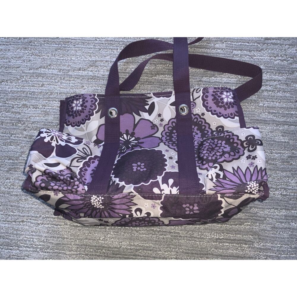 Thirty One Organizing Utility tote 31 Bag Plum Awesome Blossom - Picture 3 of 16